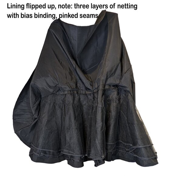 Unique Vintage Vogue 1950s Style Black Ruffled Petticoat Crinoline - Picture 4 of 5
